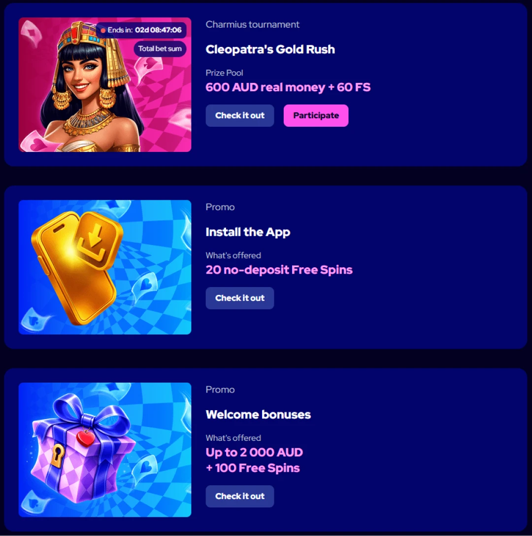 Charmius promotion
